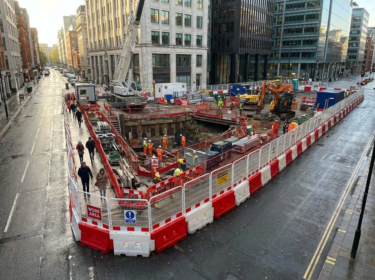 Sicherheitsabsicherung der Baustelle